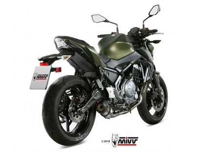 ESCAPE COMPLETO 2x1 MIVV OVALADO TITANIO CARBONO KAWASAKI Z650 2017-2023 