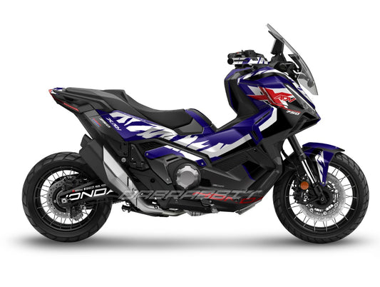 Kit gráfico completo para la X-ADV 750 (2025) – Edición Flame Black Light White Blue (FB-BLW)