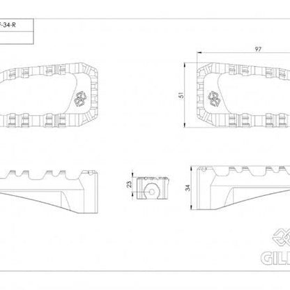 PAR DE ESTRIBERAS DE CONDUCTOR GILLES TOOLING PRO-X ENDURO BMW F 900 GS / ADVENTURE 2024 