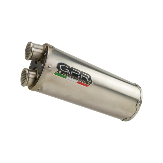 Escape doble GPR de acero cepillado CF Moto 700 MT 2023-2024 homologado