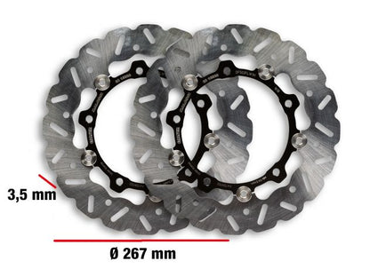 DISCO DE FRENO MALOSSI WHOOP DISC COUPLE DIÁMETRO EXTERIOR 267 - GROSOR 3,5 MM YAMAHA T MAX 530 IE 4T LC 2015-2016 (J409E)