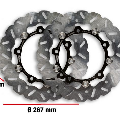 DISCO DE FRENO MALOSSI WHOOP DISC COUPLE DIÁMETRO EXTERIOR 267 - GROSOR 3,5 MM YAMAHA T MAX 530 IE 4T LC 2015-2016 (J409E)