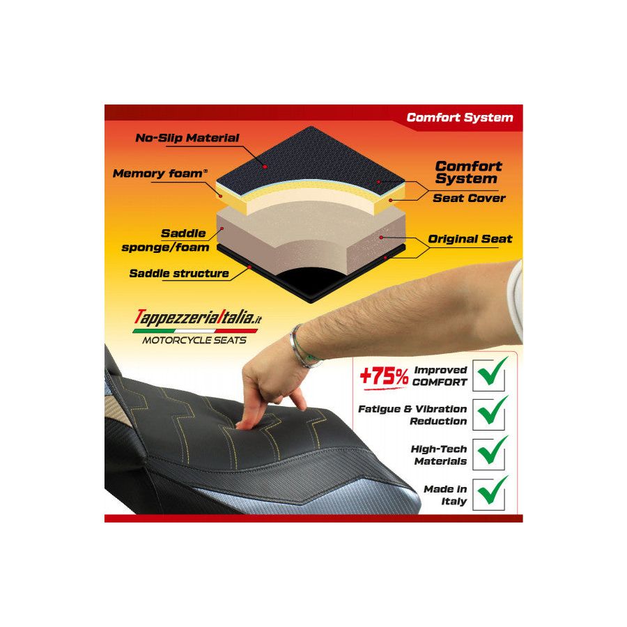 Funda de asiento compatible con Aprilia Tuareg 660 (21-24) modelo Boras comfort system 