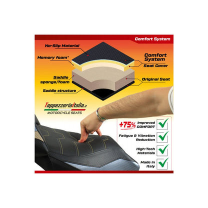 Funda de asiento compatible con Aprilia Tuareg 660 (21-24) modelo Boras comfort system 