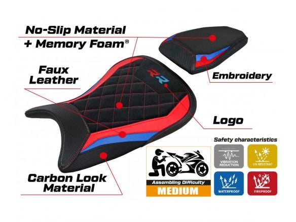 FUNDA DE ASIENTO WAAL VELVET COMFORT SYSTEM BMW S 1000 RR 2019-2024 